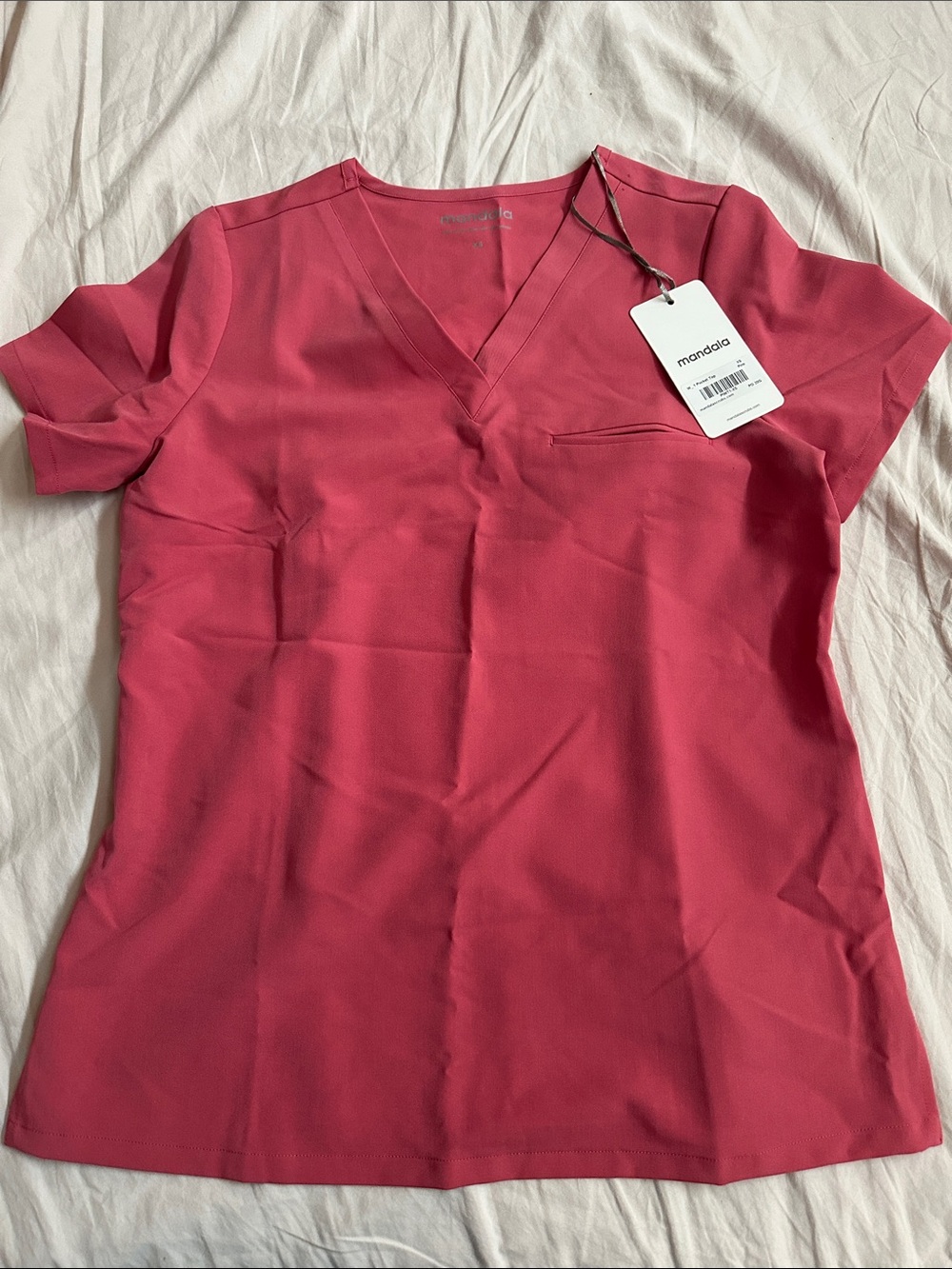 Women's Pink mandala v-neck scrub top